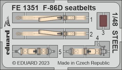 Detailset F86D Sabredog Seatbelts (Revell)  FE1351