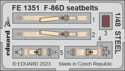 Detailset F86D Sabredog Seatbelts (Revell) FE1351