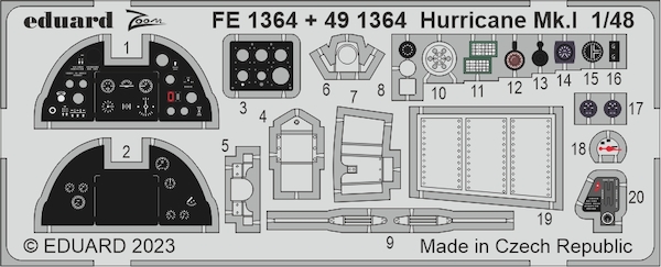 Detailset Hawker Hurricane MKI  Interior (Hobby Boss)  FE1364