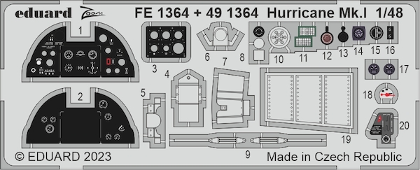 Detailset Hawker Hurricane MKI Interior (Hobby Boss) FE1364