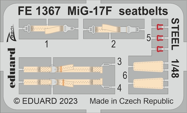 Detailset Mikoyan MiG17F Seatbelts (AMMO)  FE1367