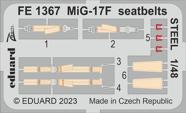 Detailset Mikoyan MiG17F Seatbelts (AMMO) FE1367