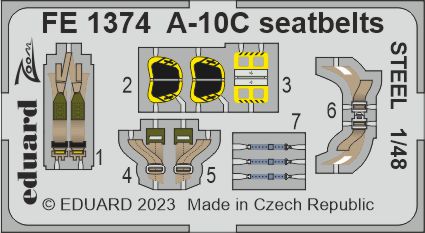 Detailset A10C Thunderbolt II Seatbelts (Academy)  FE1374