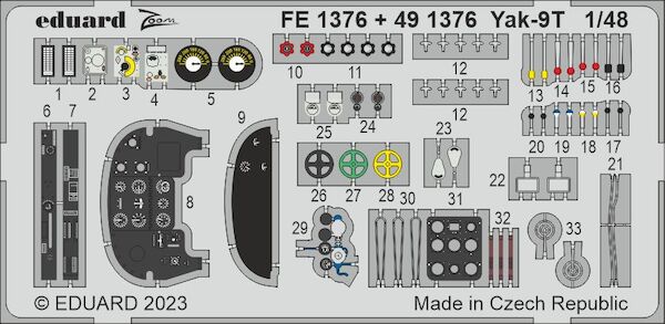 Detailset Yakovlev Yak 9T Interior (Zvezda)  fe1376