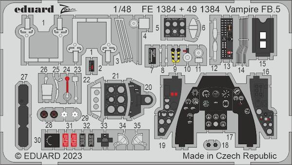 Detailset Vampire FB.5 (Airfix) FE1384