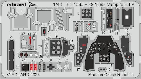 Detailset Vampire FB.9 (Airfix) FE1385