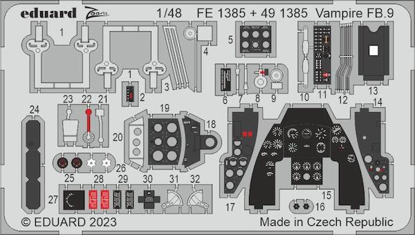 Detailset Vampire FB.9 (Airfix)  FE1385