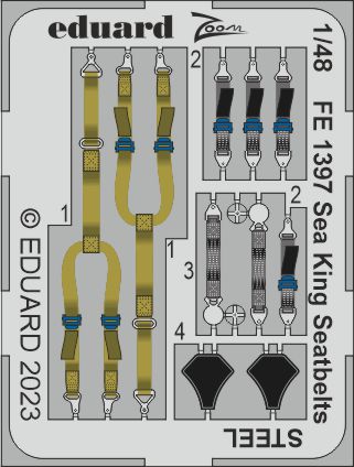 Detailset Sea King Seatbelts - steel- (Airfix) FE1397