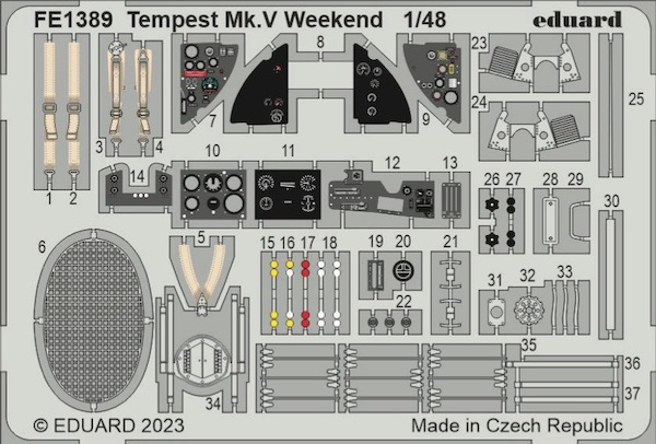 Detailset Hawker Tempest MKV (Eduard Weekend)  FE1398