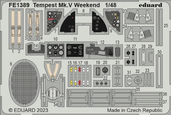 Detailset Hawker Tempest MKV (Eduard Weekend) FE1398