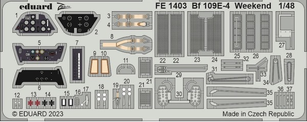 Detailset Messerschmitt BF109E-4 (Eduard Weekend)  FE1403
