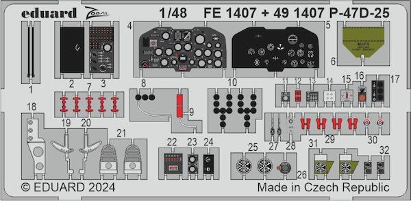 Detailset Republic P47D-25 Thunderbolt Interior (Mini Art) FE1407
