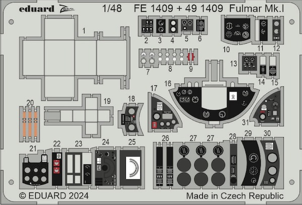 Detailset Fairey Fulmar MKI Interior Trumpeter) FE1409