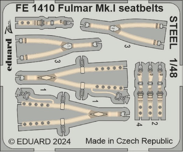 Detailset Fairey Fulmar MKI Seatbelts - steel- (Trumpeter) FE1410