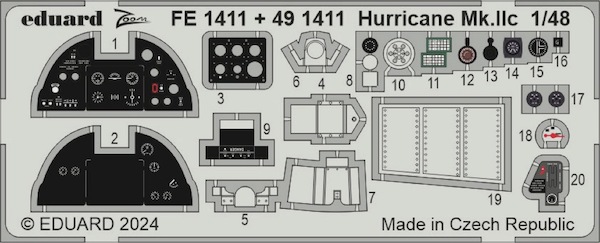 Detailset Hawker Hurricane MKIIc Interior (Hobby Boss) FE1411
