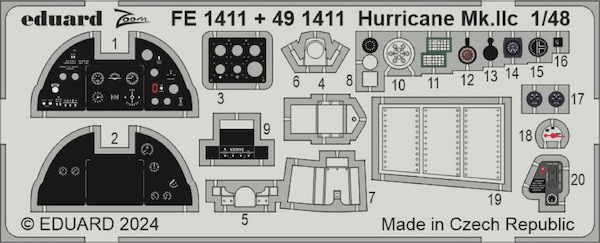 Detailset Hawker Hurricane MKIIc Interior (Hobby Boss)  FE1411