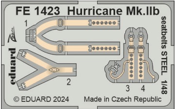 Detailset Hawker Hurricane MKIIb seatbelts (Arma Hobby) FE1423