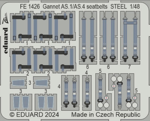 Detailset Fairey Gannet AS1/4 Seatbelts (Airfix) FE1426