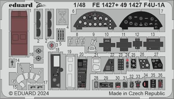 Detailset Vought F4U-1A Corsair Interior Magic Factory)  FE1427