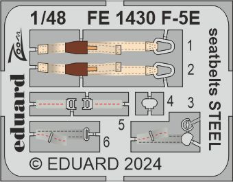 Detailset Northrop F5E Tiger II Seatbelts (Eduard / ARV Club) FE1430