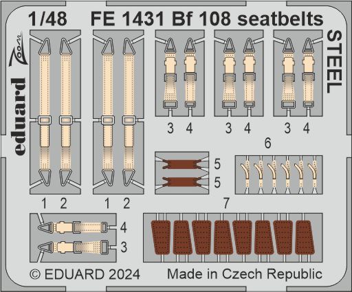 Detailset Messerschmitt Bf108 Seatbelts (Eduard) FE1431