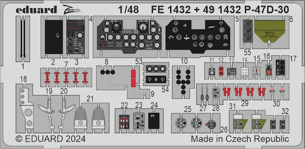 Detailset Republic P47D-30 Thunderbolt cockpit (MiniArt)  FE1432