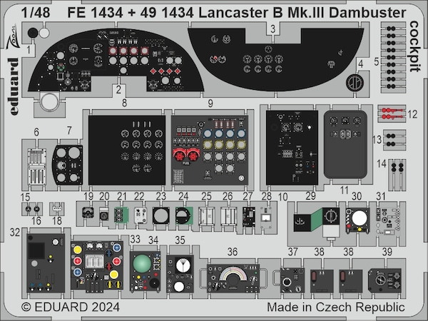 Detailset Lancaster B. MKIII Dambuster Cockpit (HK Models) FE1434
