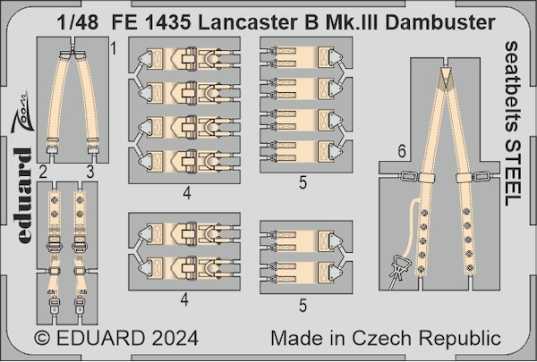 Detailset Lancaster B. MKIII Dambuster Seatbelts (HK Models) FE1435