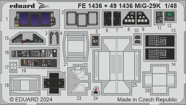 Detailset Mikoyan MiG29K Fulcrum cockpit (Hobby Boss)  FE1436