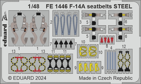 Detailset Grumman F-14A Tomcat Seatbelts (Great Wall Models) FE1446