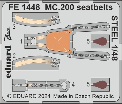 Detailset Macchi MC200 Saeta Seatbelts (Italeri)  FE1448