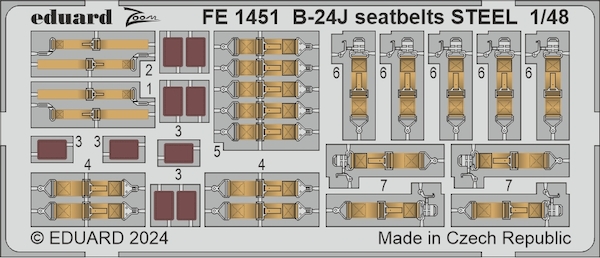 Detailset B24J Liberator Seatbelts (Hobby Boss)  FE1451