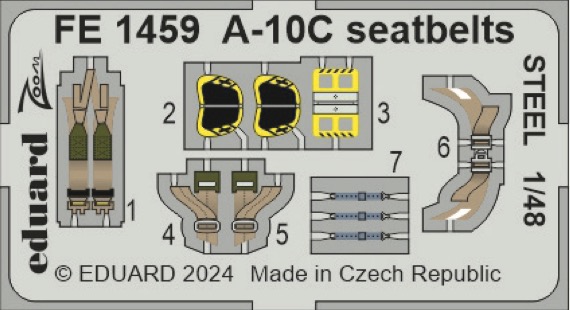 Detailset A10C Thunderbolt II Seatbelts (Great Wall Hobby)  FE1459