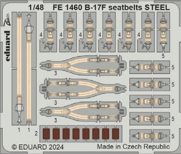 Detailset B17F Flying Fortress Seatbelts (Eduard/ Hong Kong Models) FE1460