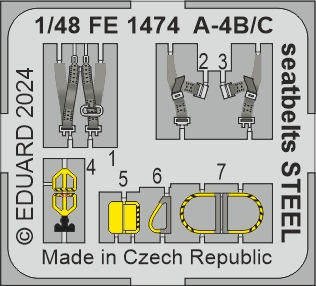 Detailset Douglas A4B/C Skyhawk Seatbelts (Hasegawa/Hobby 2000) FE1474