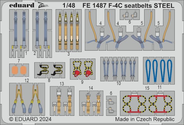 Detailset F4C Phantom Seatbelts (Academy, Hobby 2000) FE1487