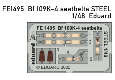 Detailset Messerschmitt Bf109K-4 Seatbelts (Eduard) FE1495