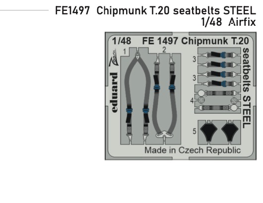 Detailset DHC1 Chipmunk T20 Seatbelts (Airfix)  FE1497