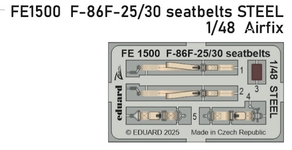 Detailset F86F-25/30 Sabre Seatbelts (Airfix) FE1500