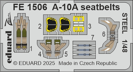 Detailset A10A Thunderbolt II Seatbelts (Great Wall Hobby) FE1506