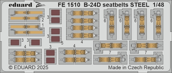 Detailset B24D Liberator Cockpit Seatbelts (Hobby Boss) FE1510