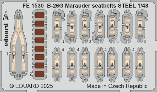 Detailset Martin B26G Marauder Seatbelts (ICM) FE1530
