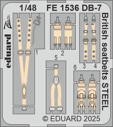 Detailset Douglas DB7 Boston III British Seatbelts (Hong Kong Models) FE1536