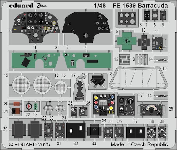 Detailset Fairey Barracuda Interior (Trumpeter) FE1539