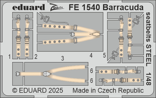 Detailset Fairey Barracuda Seatbelts (Trumpeter) FE1540