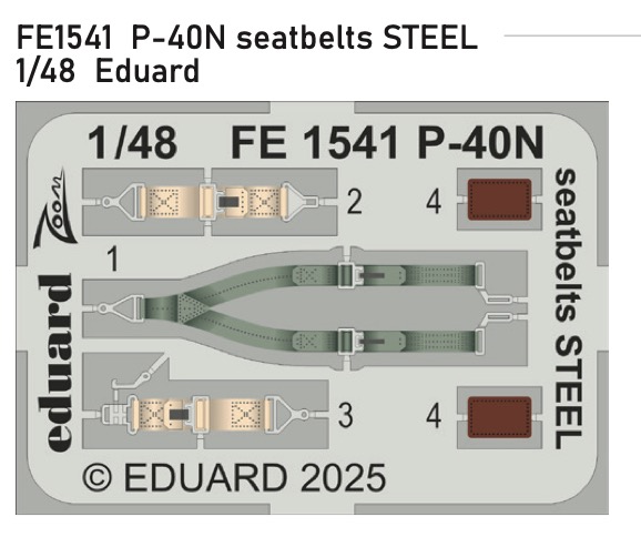 Detailset Curtiss P40N Seatbelts (Eduard)  FE1541