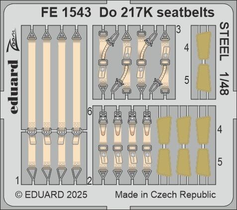 Detailset Dornier Do217K Seatbelts (ICM)  FE1543