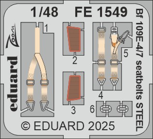 Detailset Messerschmitt BF109E-4/7 Seatbelts (Tamiya)  FE1549