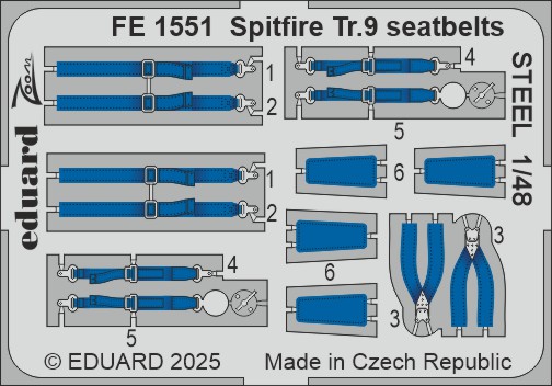 Detailset Spitfire Tr9  Seatbelts (Airfix)  FE1551