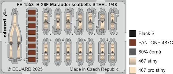 Detailset Martin B26F Marauder Seatbelts (ICM)  FE1553